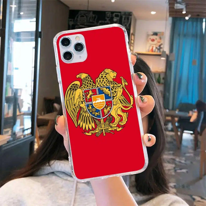 

Historic Armenian Coats of Arms Phone Case Transparent for iPhone 6 7 8 11 12 s mini pro X XS XR MAX Plus cover funda shell