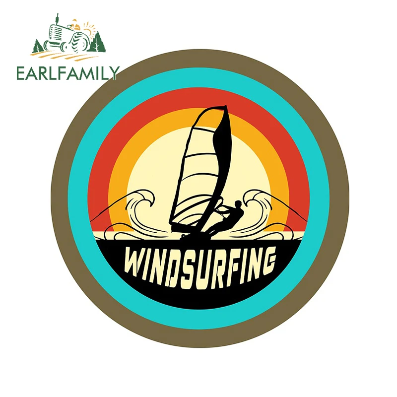 

EARLFAMILY 13cm x 12.7cm for Windsurfing Funny JDM Car Stickers 3D Funny Personality Scratch-proof Window Trunk Vehicle Decal