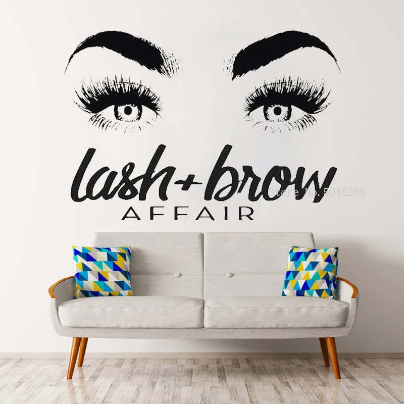 Большие глаза наклейки на стену ресницы брови удлинение ресниц и бровей знак