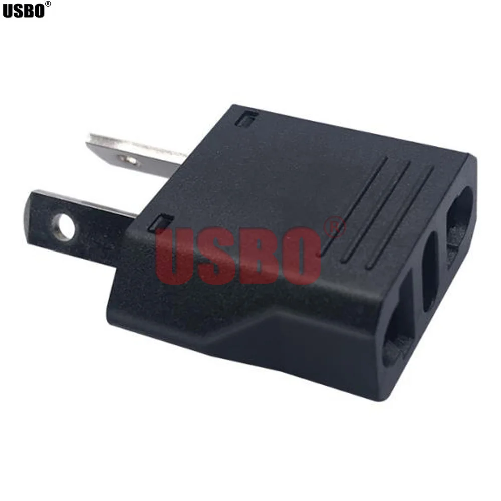 Поставка Черного Портативный 2 шпильки универсальный штекер адаптера для