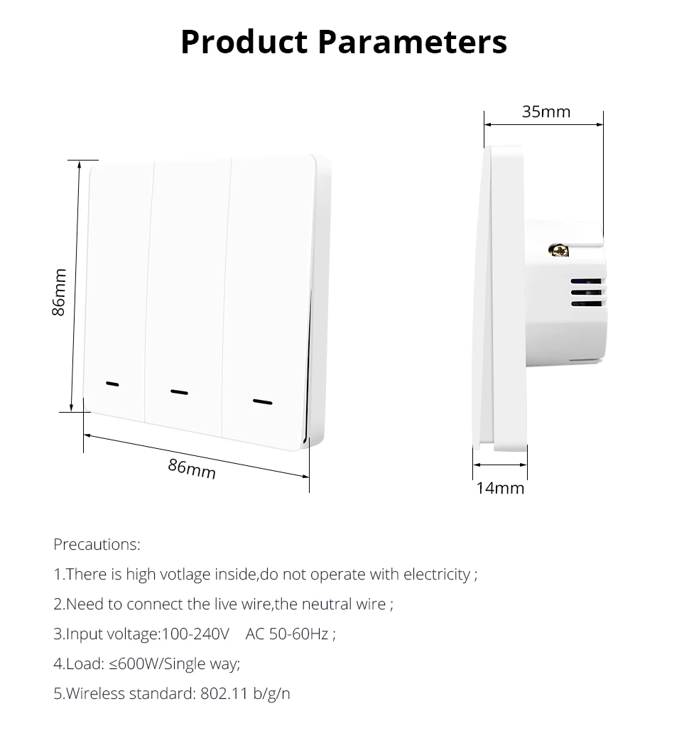 Zemismart WiFi Push Swicth Tuya умный контроль жизни один два три банды 110 В 220 В таймер управления
