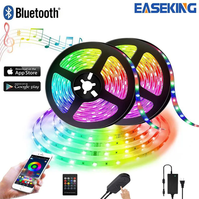 20 м Bluetooth Управление Светодиодные ленты RGB Luces лента SMD5050 DC24V светодиодный
