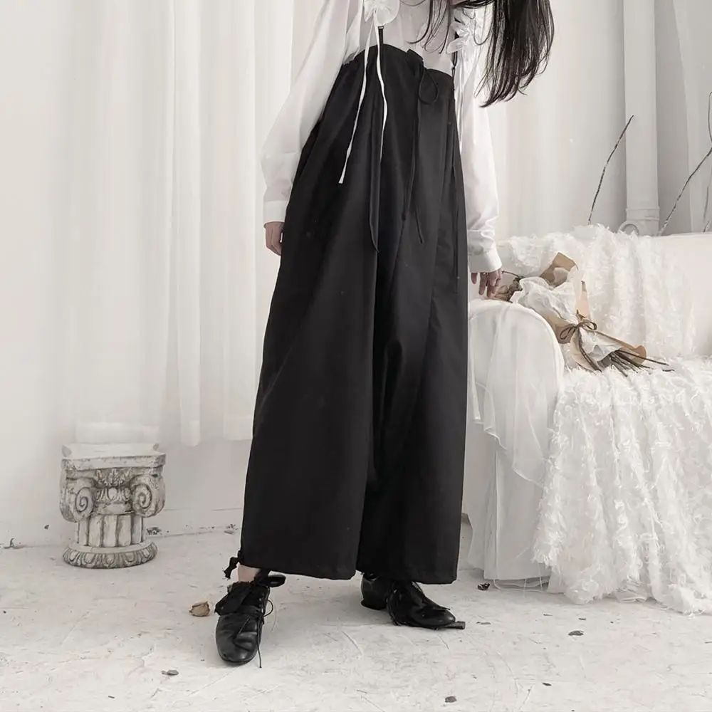 Темно Ямамото от кутюр повседневный дизайнер шнурок слаксы|Брюки| |