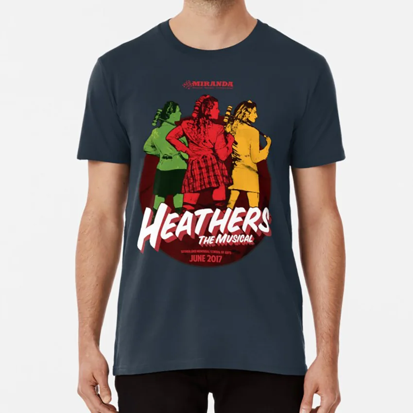 Тёмно-синий Музыкальная футболка MMS Heathers музыкальная Миранда - Цвет: Тёмно-синий