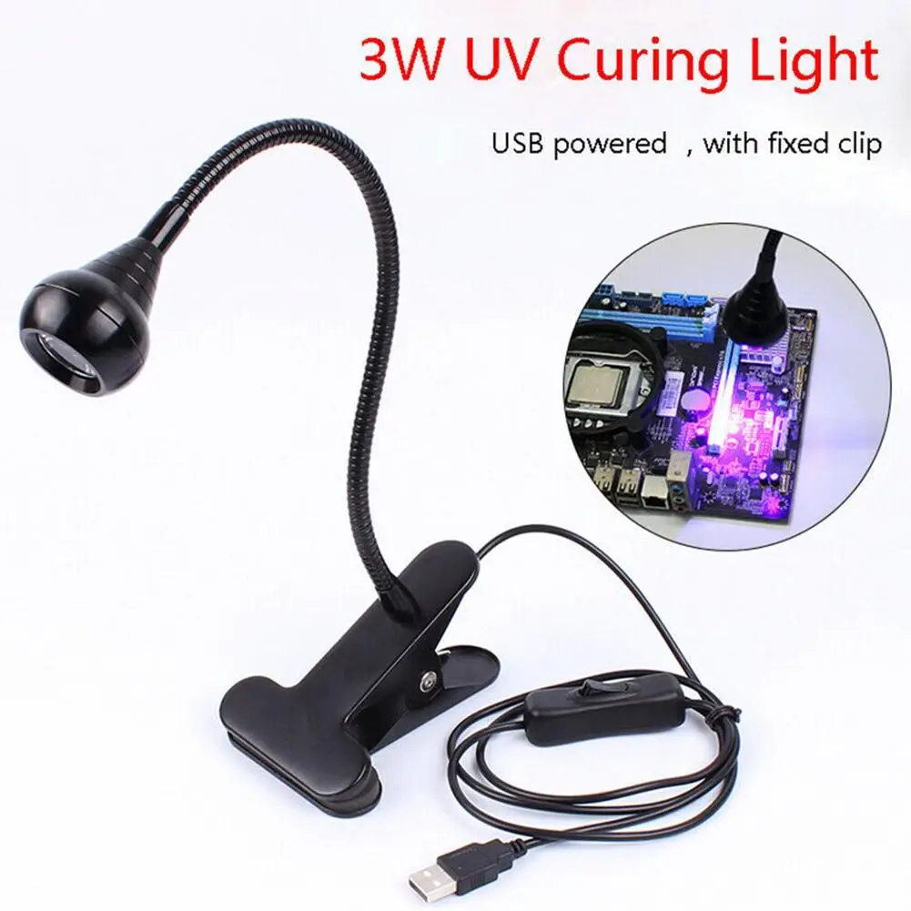 

USB Led Mini Desk Light Adjustable Led UV Lamp Clip-On Flexible Bright Glue Nail Dryer Cash Medical Product Detector With Switch