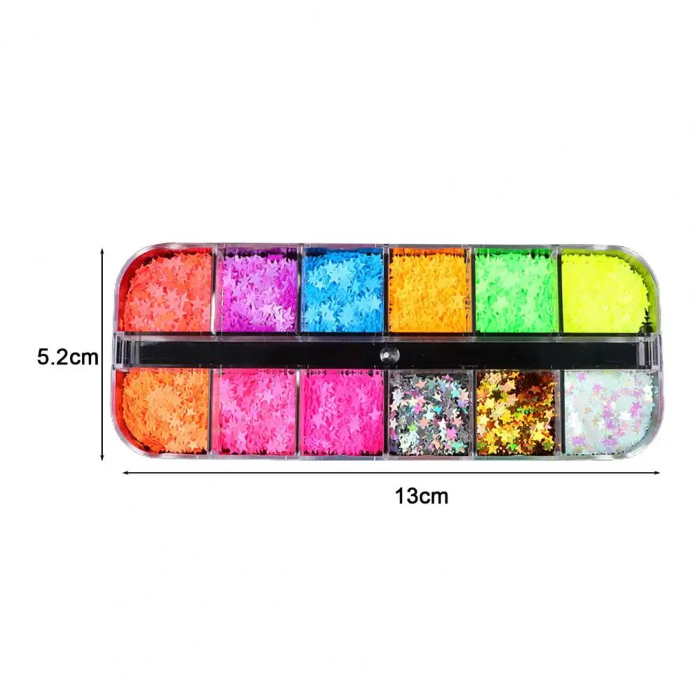 

12Grids/Box Nail Glitter Sequin Ultra Thin DIY Mini Fluorescent Manicure Art Slices for Female Nails Art Accesoires