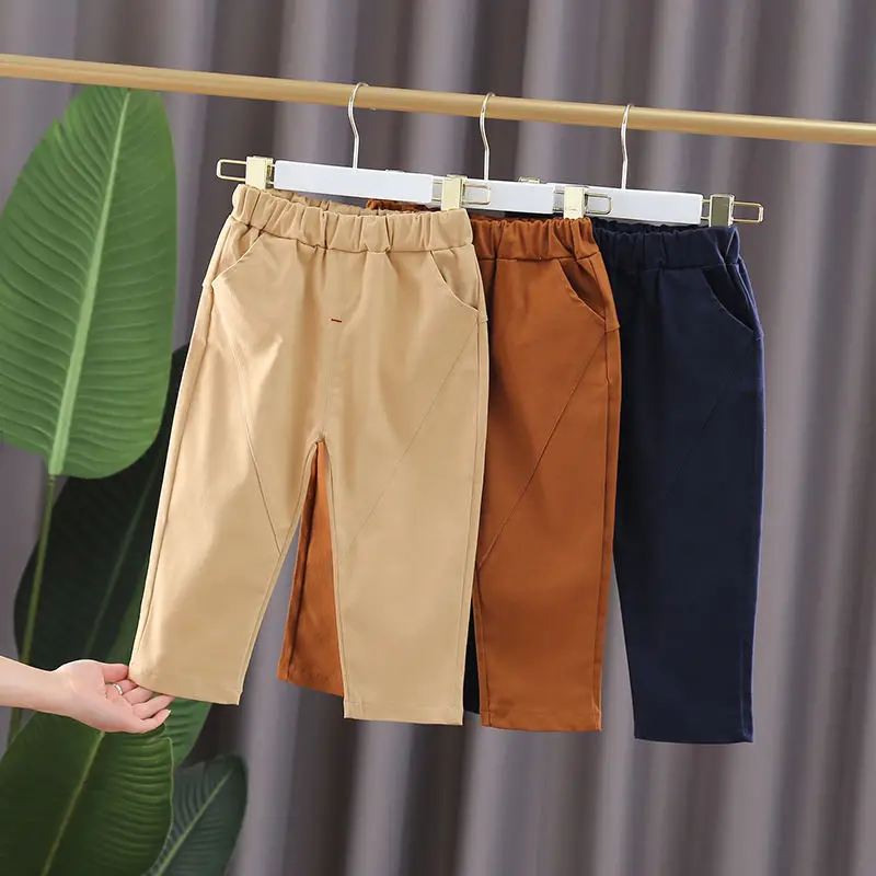 Брендовые Детские однотонные брюки модные джинсы для девочек детские длинные с