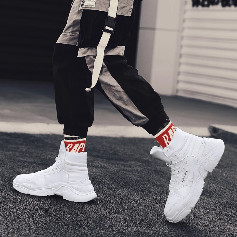 

High Top Shoes Men Fashion Men Casual Shoes Sneakers For Black Leisure Sneaker Men's Mens Slip On Causal 39 S Hightop