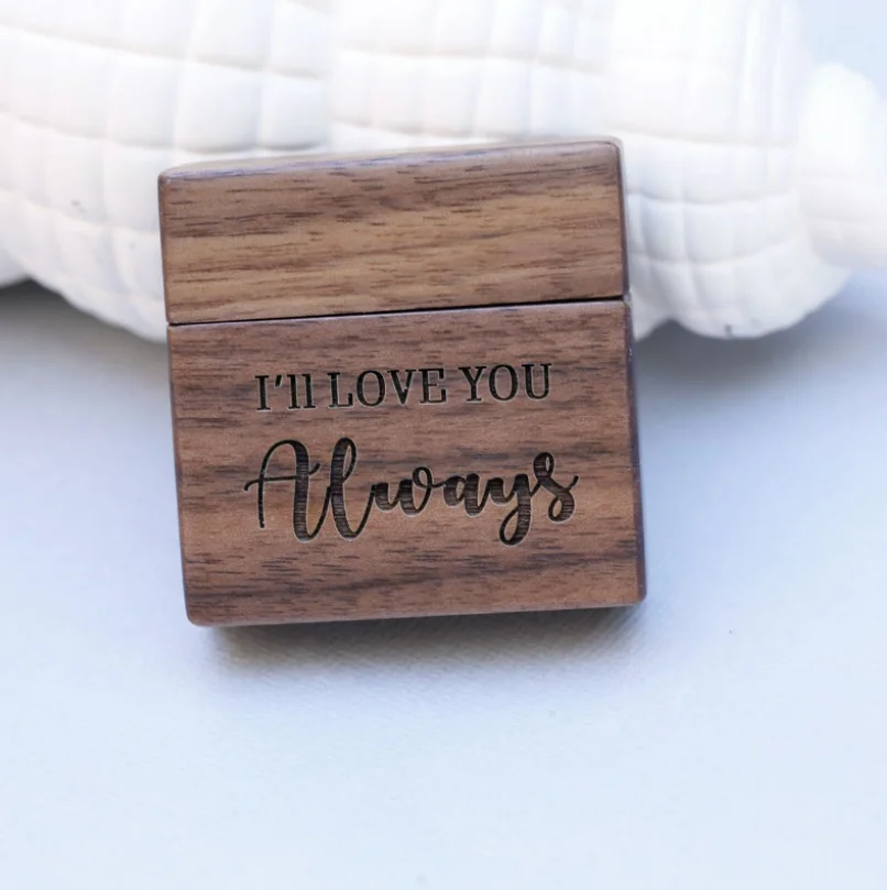 Персонализированная Коробка для обручального кольца ореховая коробка