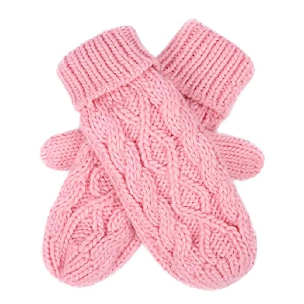Women Winter Crochet Camp Protective Gloves Twist Cable Knit Hand Warmer Mittens Winter Gloves