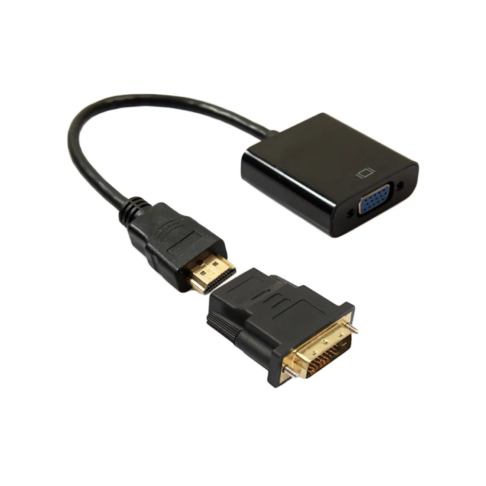 Адаптер-конвертер для кабеля 24 + 1 контактный штекер-HDMI в VGA 15 контактов разъем