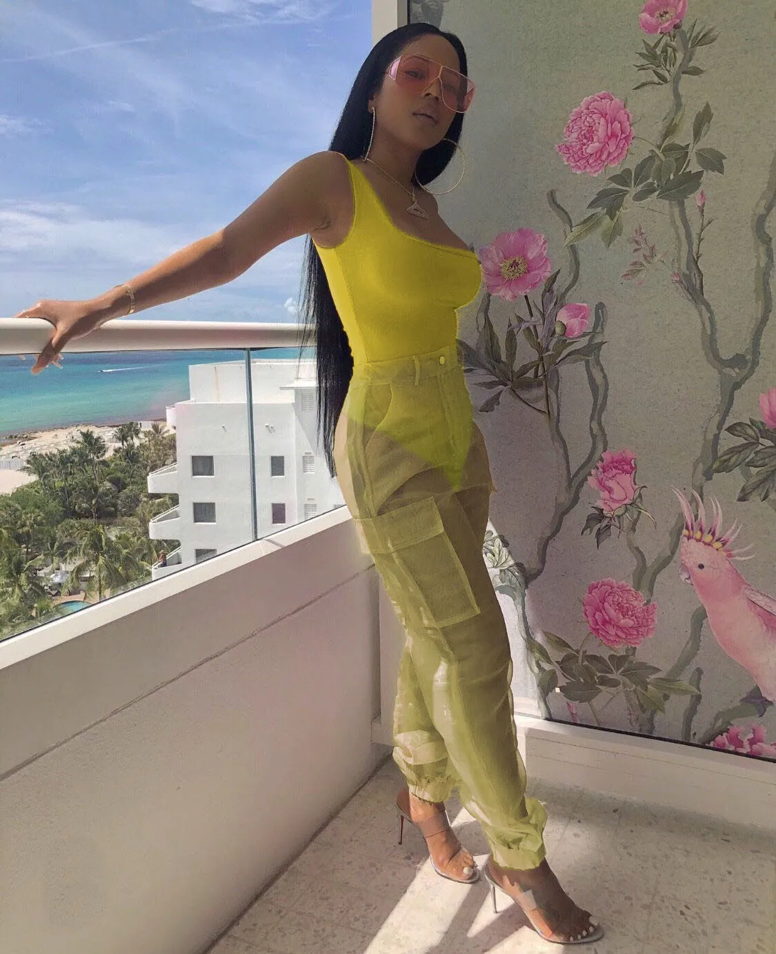 Большие размеры лето 2019 комплект из двух предметов укороченный топ и штаны