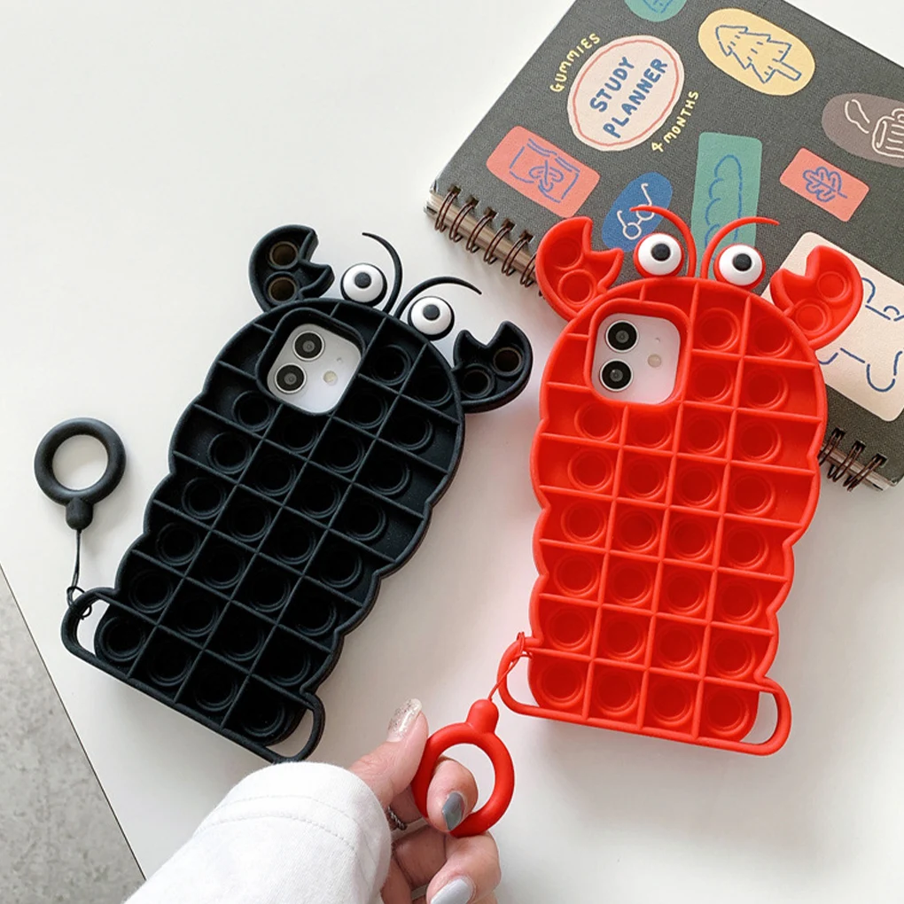 

Phone Case Silicone Phone Protector Fidget Bubble Mobile Cover, Replacement for iPhone 8 Plus X XR XS 11 12 Pro Max Soft Cover