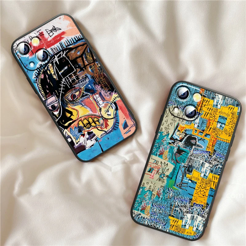 

Jean Michel Basquiat Art Graffiti For Apple iPhone 13 12 11 mini 8 7 6S 6 XS XR X 5 5S SE 2020 Pro Max Plus Phone Case