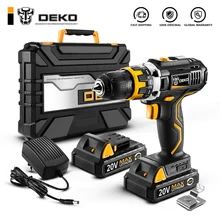 DEKO GCD20DU2Y 20 Вольт макс Электрическая отвертка аккумуляторная дрель мини беспроводной драйвер питания постоянного тока литий-ионный аккумулятор 1/2 дюйма 2 скорости