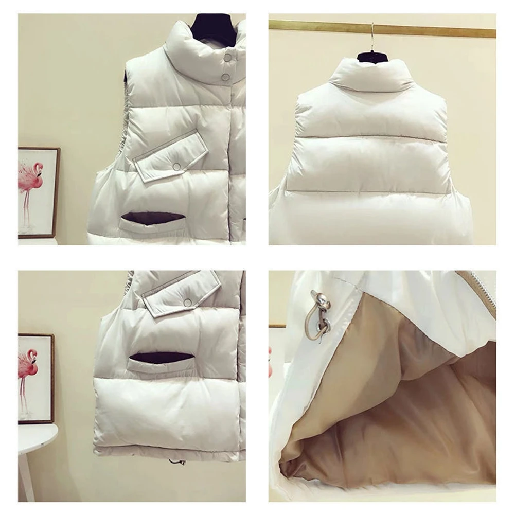 

New Fashion Oversize Women Down Cotton Vest Coat 2021 Autumn Winter Solid Sleeveless Jacket Woman Plus Size Outerwear Waistcoat