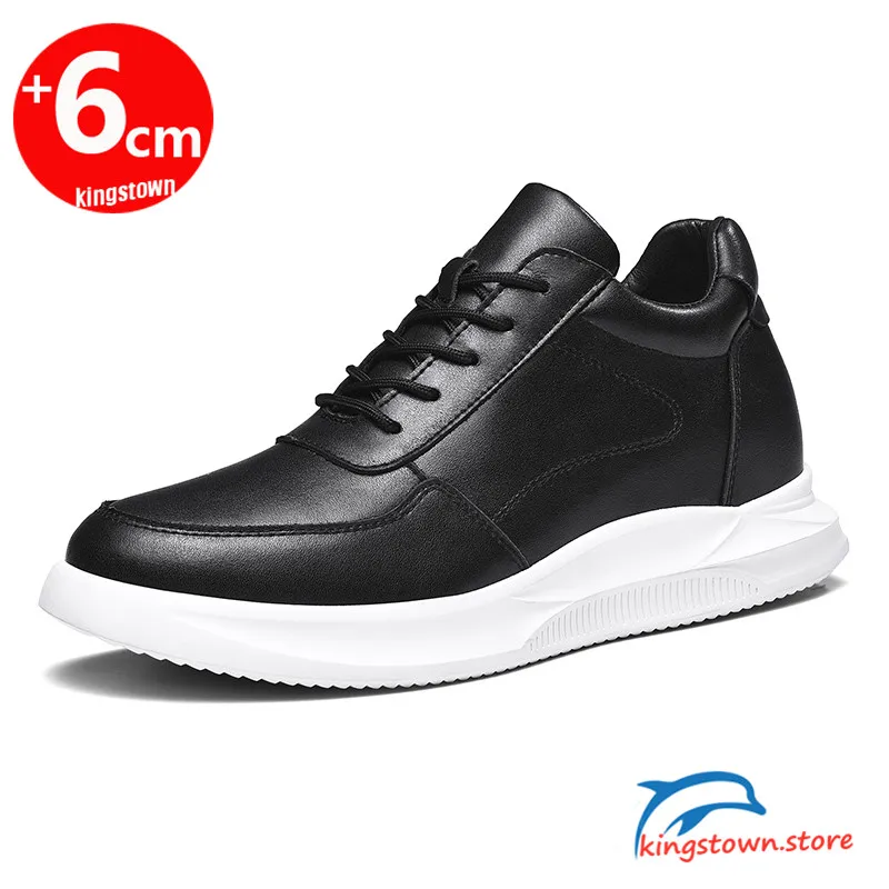 

Elevator Sneakers Man Height Increase Insole 6cm White Black Shoes Taller Men Leisure Fashion Shoes
