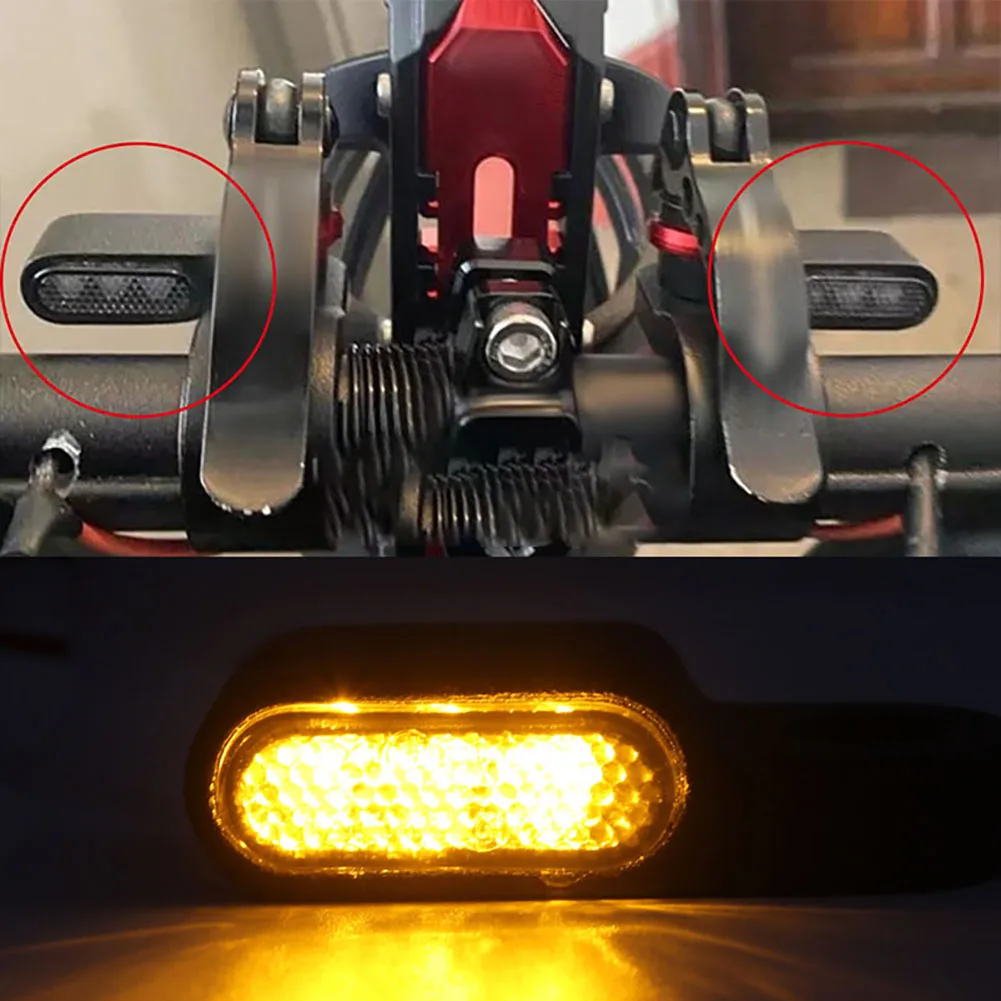 

2PCS Motorcycle Turn Signal Lights 12V Handlebar Brake Clutch Mount Mini LED Indicator Amber for Motorcycle Handlebar