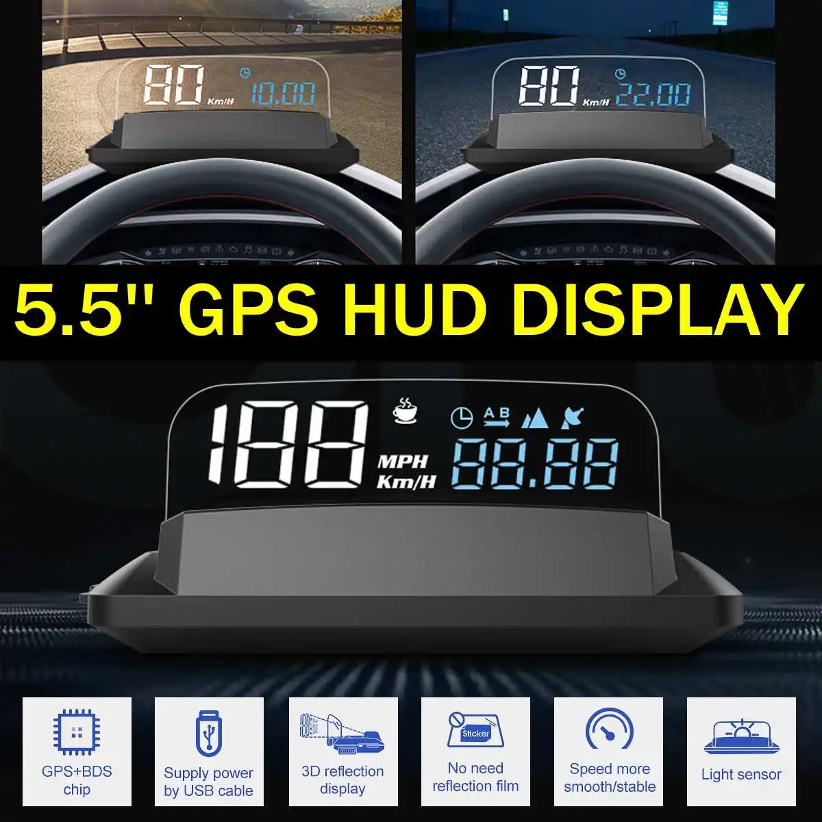 

5,5 ''GPS проекционный дисплей с цифровой разрешением
