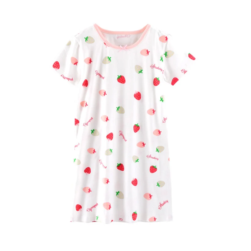 Халат для маленьких девочек ночная рубашка юбка с коротким рукавом мягкая
