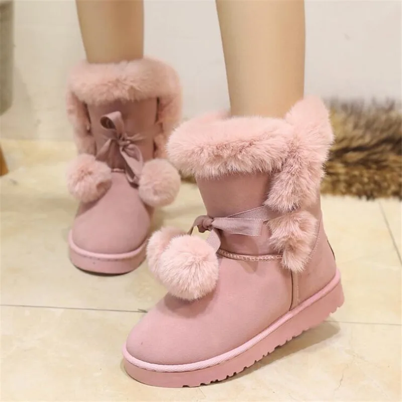 

New women's boots solid color suede warm and comfortable snow boots non-slip wear-resistant design zapatos de mujer boots women
