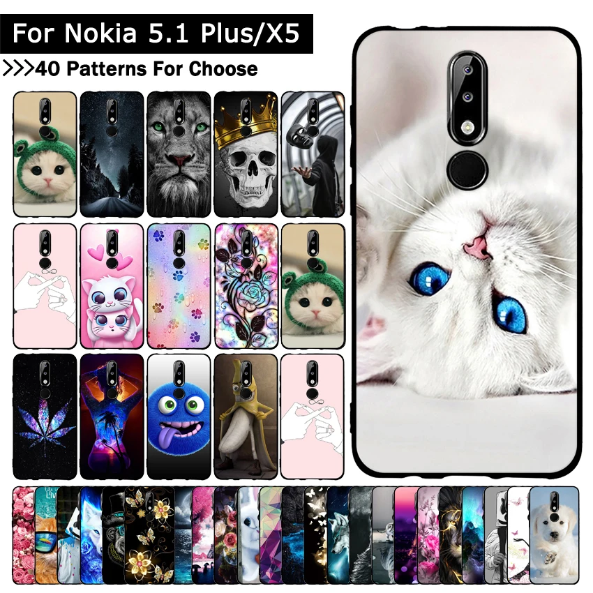 Роскошный силиконовый чехол для Nokia 5 1 Plus Мультяшные Защитные чехлы nokia5.1 plus