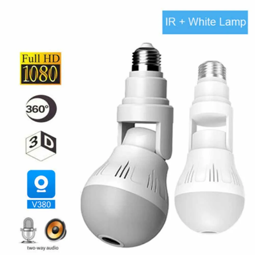 

1080P Wifi Panorama Bulb Camera Security Lamp Wireless IP Camera Surveillance Fisheye 2MP CCTV Video HD Night Vision Camera