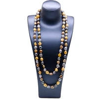 ladies color long necklace natural freshwater pearl vintage long dress necklace baroque pearl sweater chain ladies long necklace