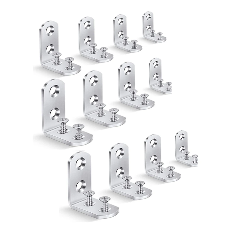 

16Pcs Corner Brace L Brackets - Right Angle Brackets Corner Brackets 90 Degree Bracket For Wood Shelves Dressers