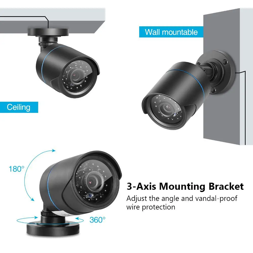 Камера видеонаблюдения 1 МП 2 Мп 5 IP66 водонепроницаемая с функцией ночного