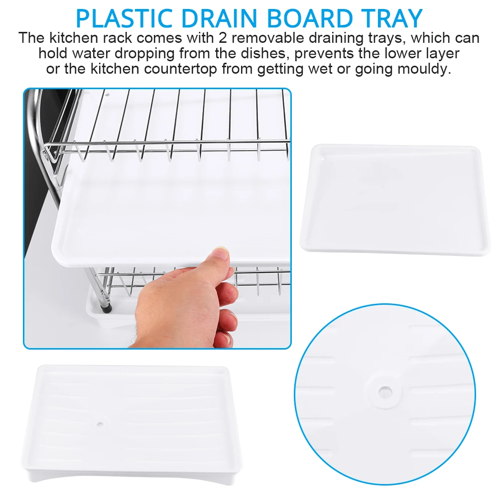 2 яруса сушилка для посуды Кухня Стиральная Держатель корзина с покрытием из