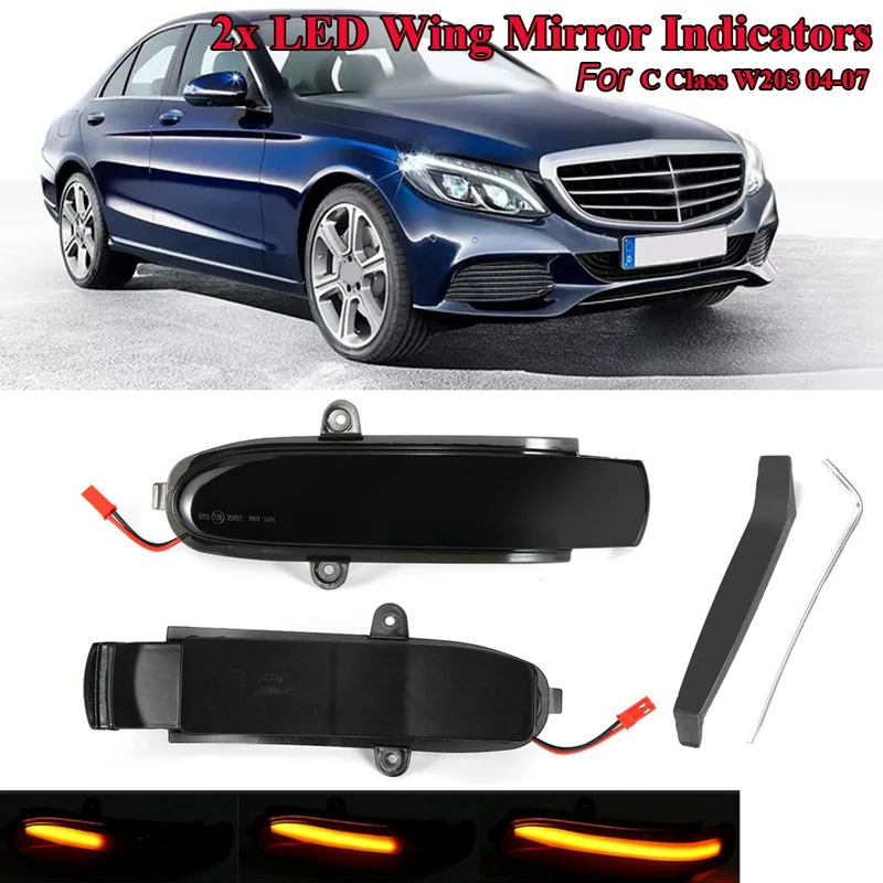 

Car Dynamic LED Turn Signal Light Rearview Mirror Light Indicator Blinker for Mercedes C Class W203 T-Modell S203