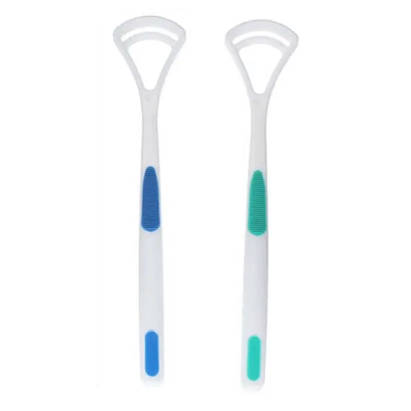 

2pcs/set 17.5 x 3.3cm Dental Care Tongue Clean Tool Fresh Good Breath Cleaner Scraper Handle Hygiene Reduce Tooth Decay