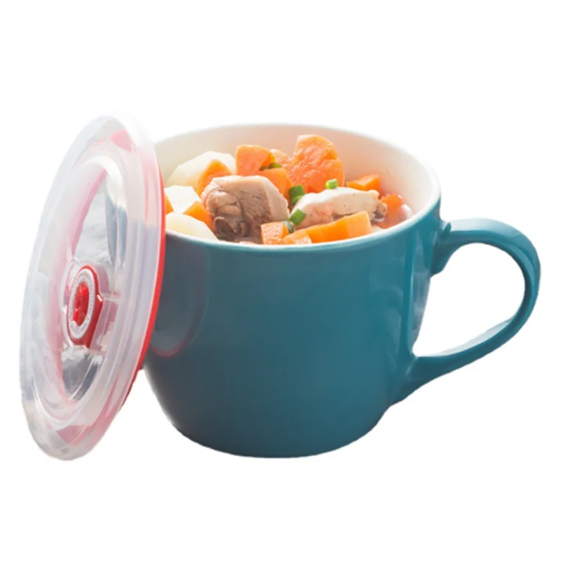 900 мл японская фотография с крышкой чашка для завтрака студенческое общежитие