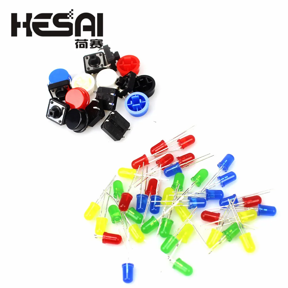 Стартовый комплект резистор/LED/конденсатор/перемычки/макетная плата резисторов