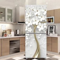 flowers modern style refrigerator stickers film creative fully sticky decoration self reliable retrofit sticker kitchen decor
