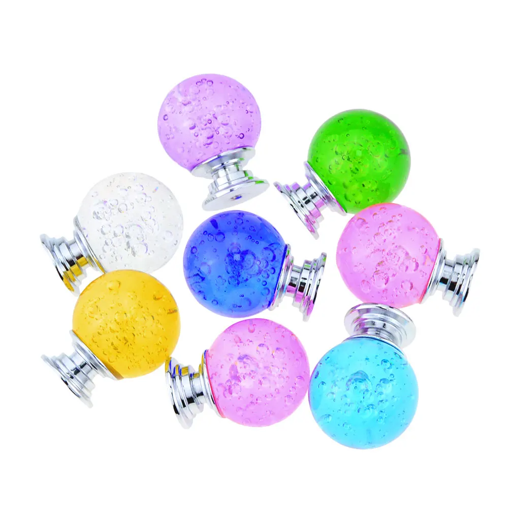 

10Pcs Round Bubble ball Handle Round Shape Crystal Glass Knobs Cupboard Drawer Pull Kitchen Cabinet Door Wardrobe Handles Hardwa