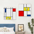 Mondrian красный желтый синий постер абстрактный стиль декоративные картины гостиная настенная Картина на холсте Современный домашний декор