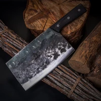 hand forged kitchen knife sharp slicing knife meat knife carbon steel chopping knife ancient craftsmanship tang knife