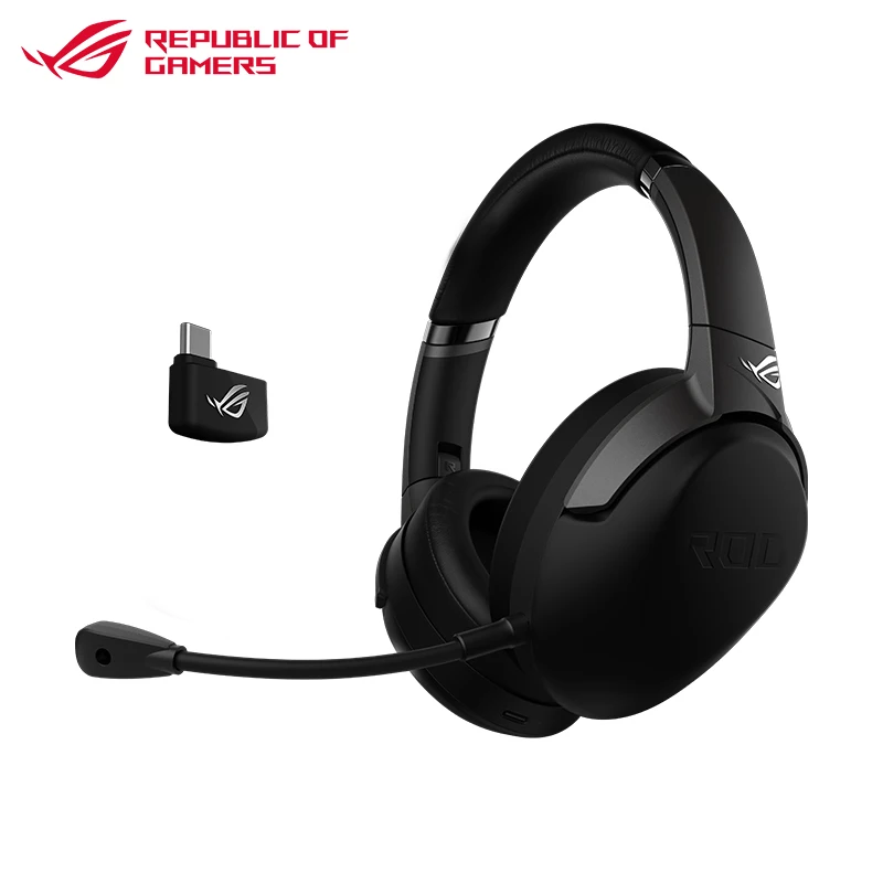 구매 ROG STRIX Go 2.4 USB-C 2.4 GHz 무선 게임 헤드셋, AI 소음 제거 마이크 및 PC 용 낮은 대기 시간 성능