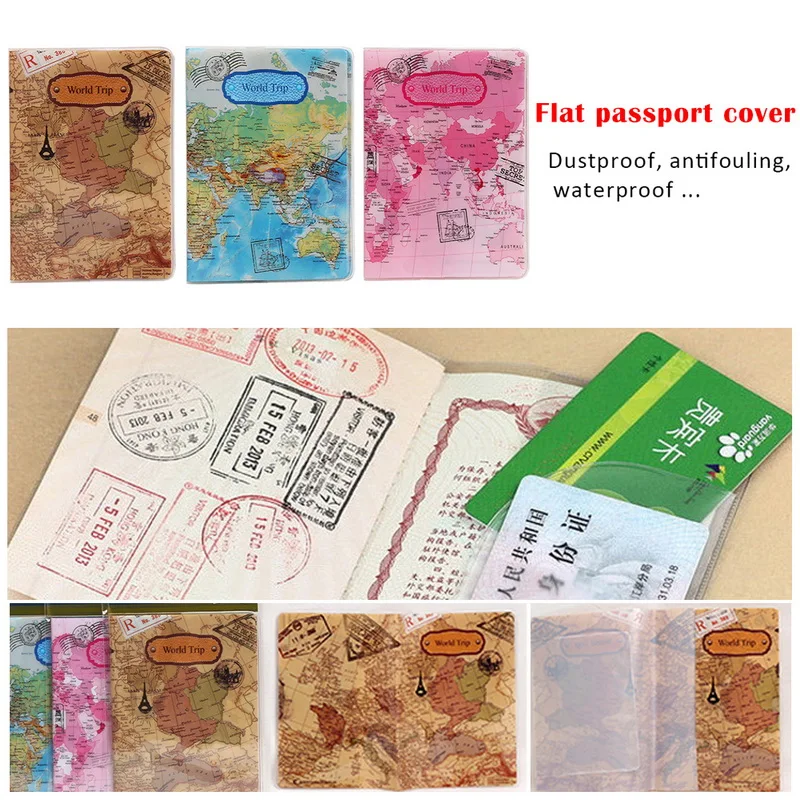 Креативная Обложка для паспорта с новым картой мира кошелек сумка держатель