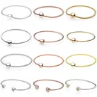 Гладкий сетчатый браслет с застежкой в виде букв и надписей подходит для браслета Pandora змеиная кожа