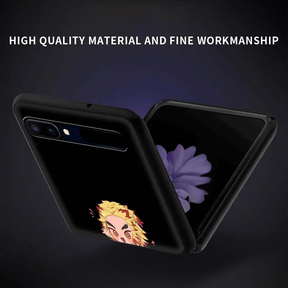 

Phone Case For Samsung Galaxy Z Flip Fold Hard PC Cover For Galaxy ZFlip 5G Mobile Bag Back Shell Newest Japan Demon Slayer