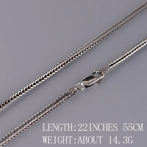 22inch55cm14.3g BALMORA, настоящее 925 пробы, серебряные Простые ретро цепочки, ожерелья для женщин, мужчин, пара, Крутое ювелирное изделие, цепь в виде змеи 2,5 мм, 18-32 дюйма - Окраска металла: 22inch55cm14.3g