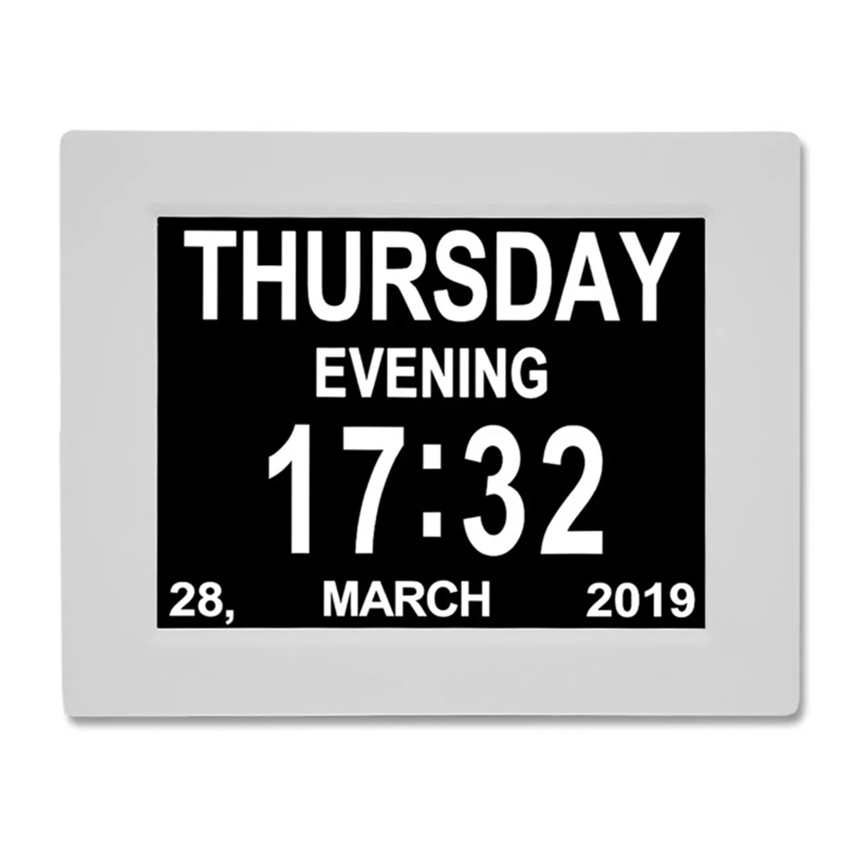 

8Inch Large Screen Digital Alarm Clock Auto Brightness Adjustment Calendar Electronic Clock Machine Big Font Old Man Alarm Clock