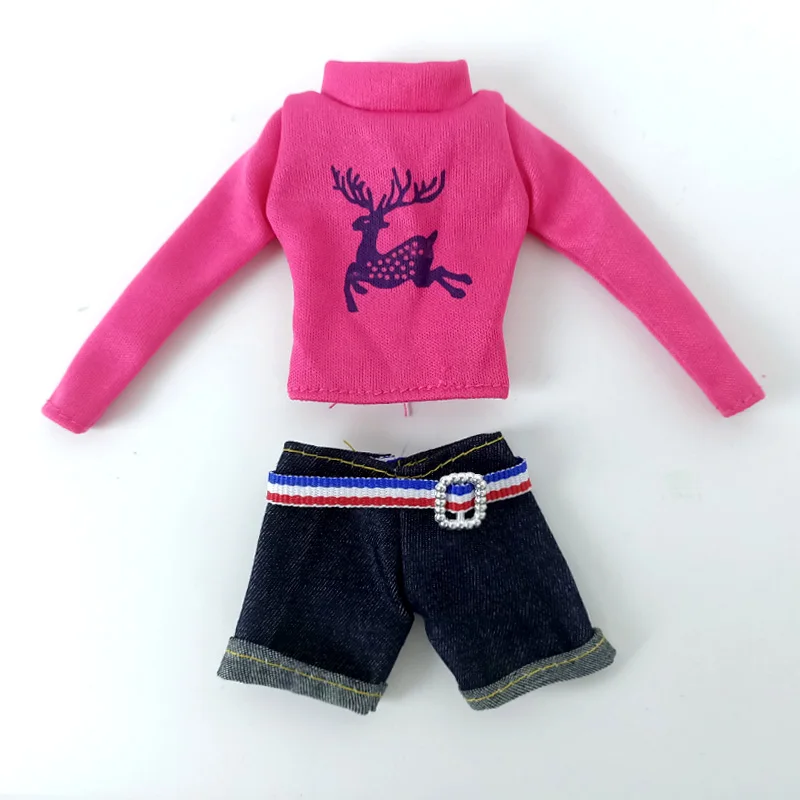 Elk Tops Hoodies Short Jean Pants Doll Clothes for Barbie Outfit Suit Set 1/6 BJD Dolls Best Christmas Gift Kid | Игрушки и хобби