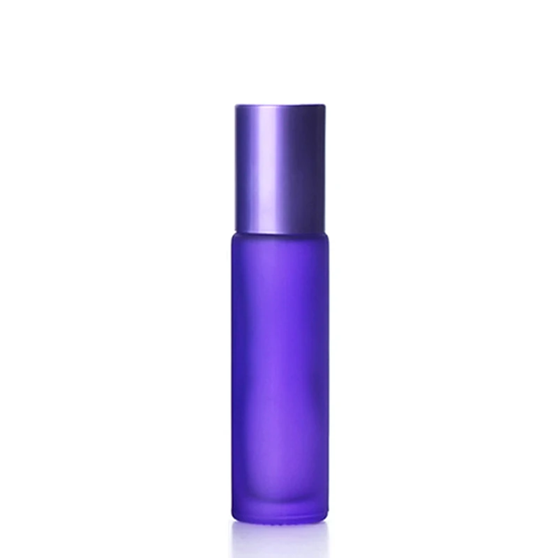 

144pcs 10ml Thick Portable Frosted Colorful Glass Roller Perfume Bottles Travel Refillable Rollerball Essential Oil Vial