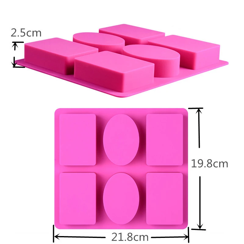 

Handmade Soap Silicone Mold, Soap Mold, DIY Baking Mold 6 Patterns Non-stick Surface, Used To Make Handmade Soap Cake