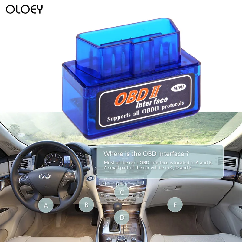 Автомобильный мини-сканер ELM327 Bluetooth V2.1 считыватель кодов OBDII диагностический