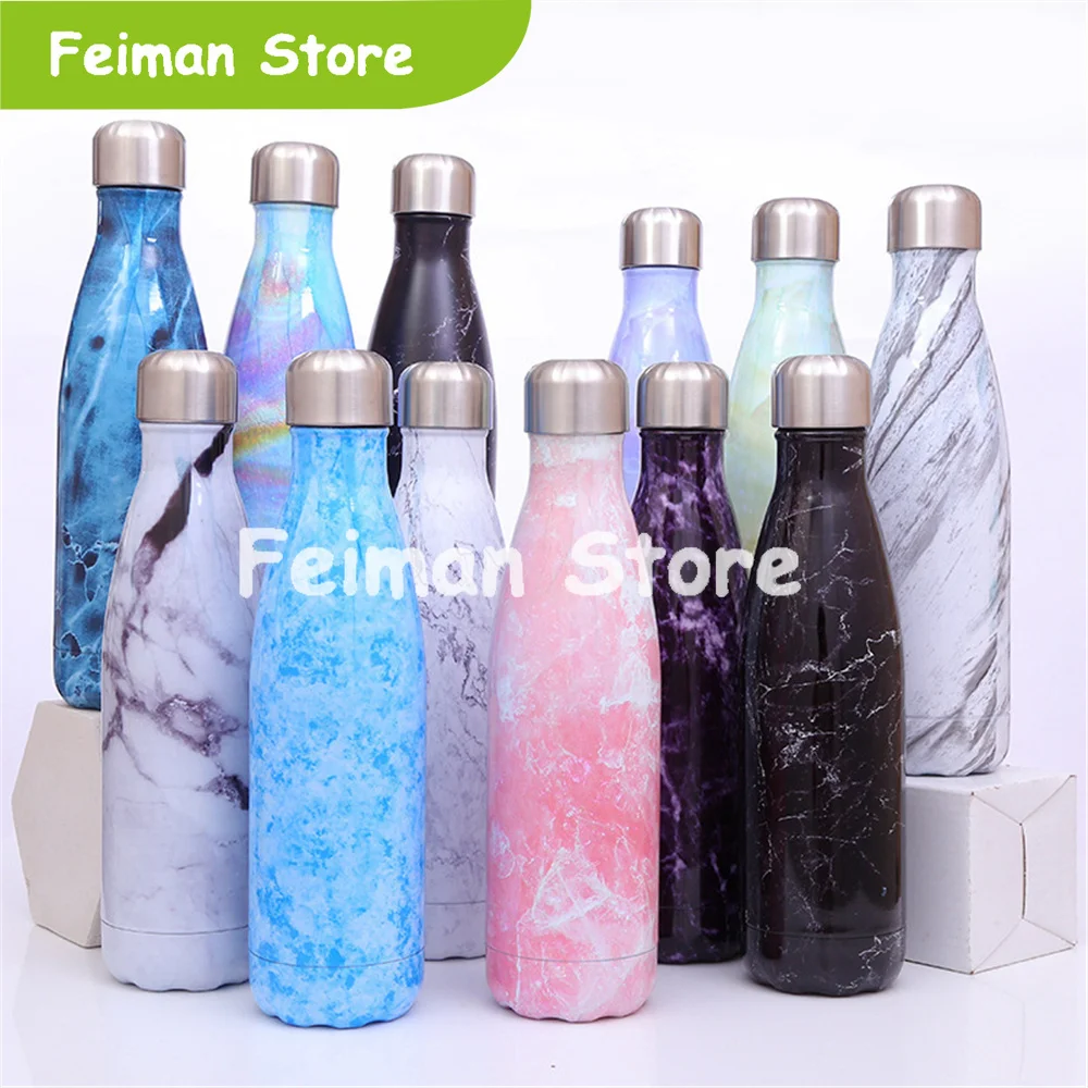 Фламинго с цветочным принтом бутылка для воды BPA бесплатно Нержавеющая сталь